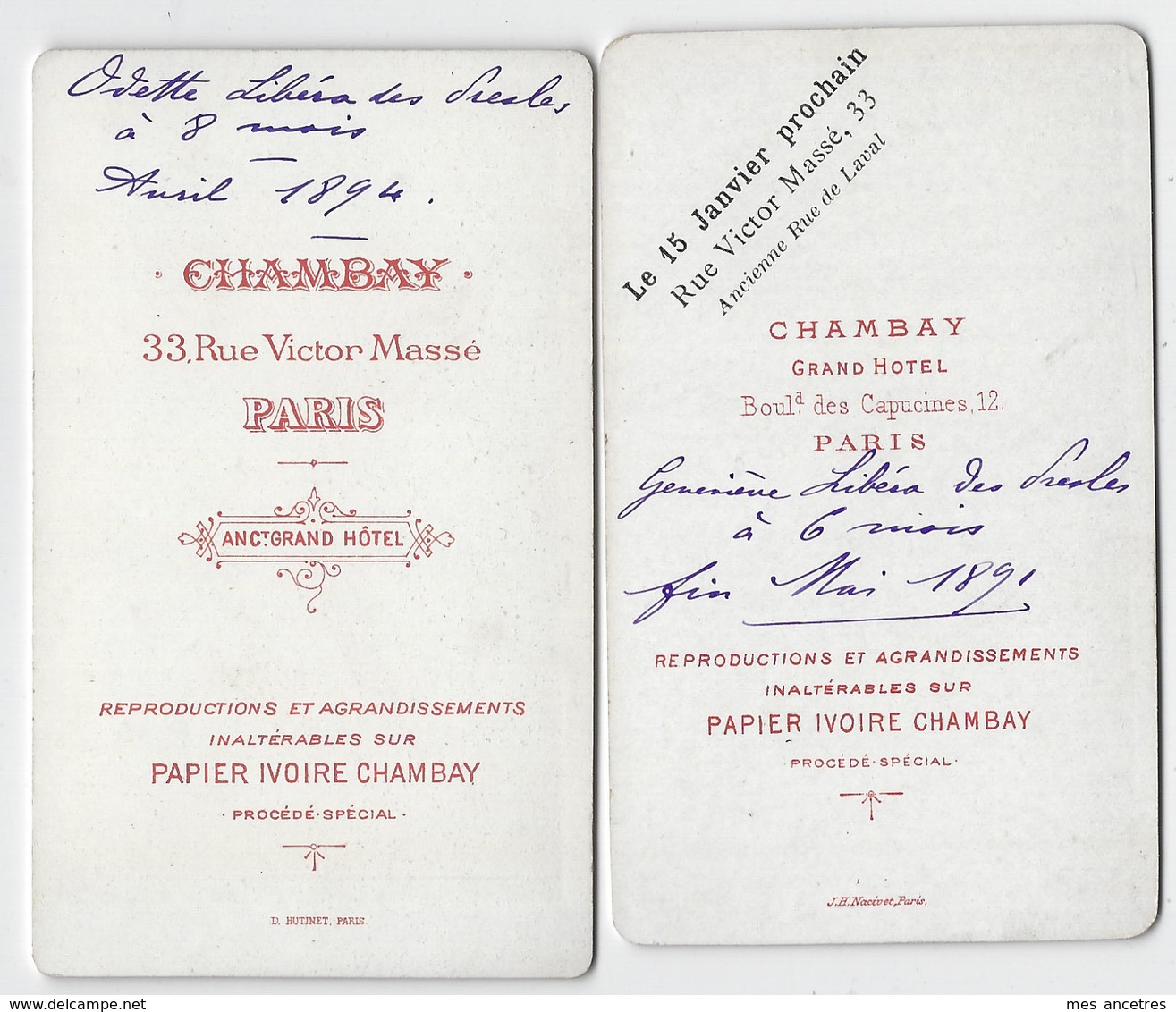 CDV Odette Et Geneviève LIBERA DES PRELES Par Chambay Paris - Oud (voor 1900)