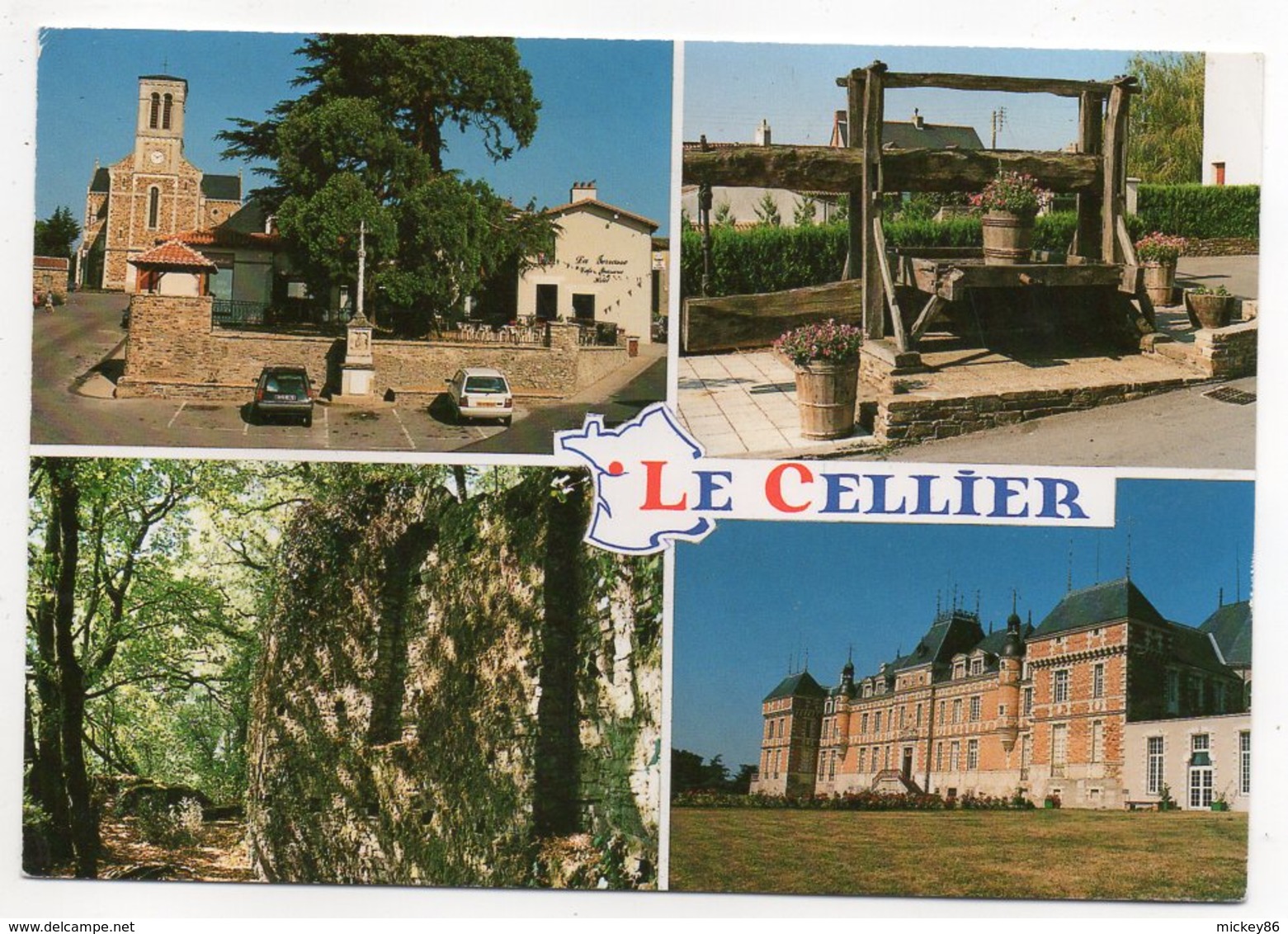 LE CELLIER --- Multivues( église,calvaire,voitures,pressoir,les Folies Siffait,chateau De Clermont) - Le Cellier