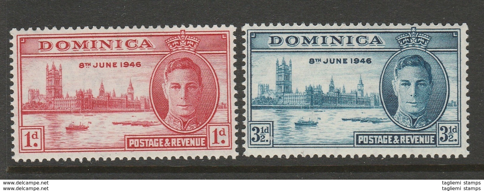 Dominica, 1946, SG 110 - 111, Mint Hinged - Dominica (...-1978)