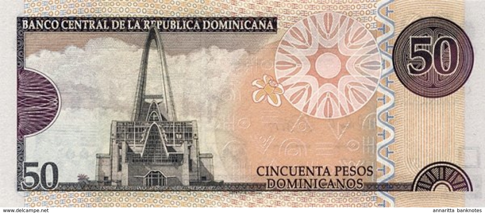 DOMINICAN REPUBLIC 50 PESOS DOMINICANOS 2012 P-183b UNC  [DO711a] - Dominicana