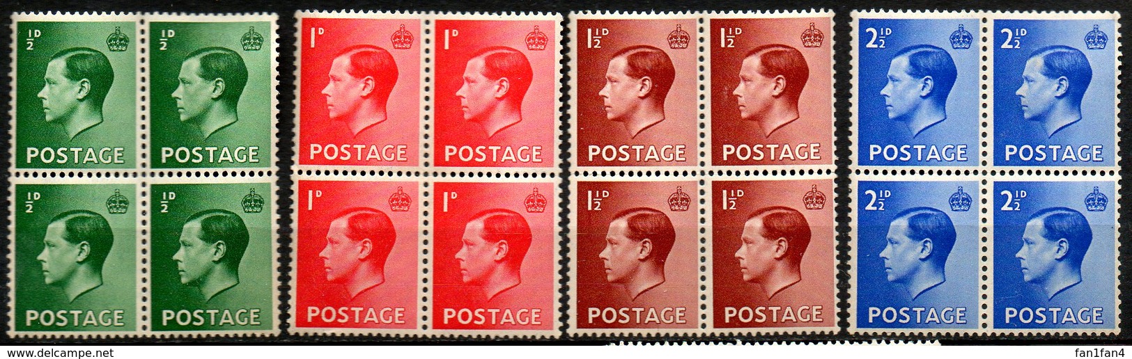 GRANDE BRETAGNE - 1936 - Blocs De 4 Des N° 205 à 208 - (Lot De 4 Valeurs Différentes) - (Edouard VIII) - Nuovi