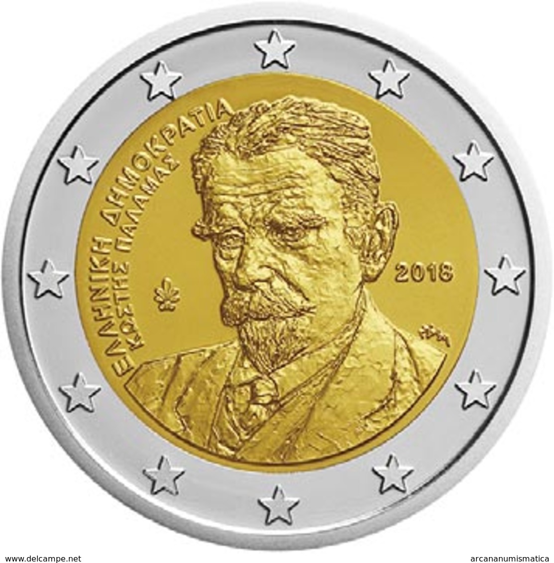 GRECIA  2€ 2.018  2018  Bimetálica " 75th Anniversary Of The Death Of Kostis Palamas"  SC/UNC DL-12.264 - Greece