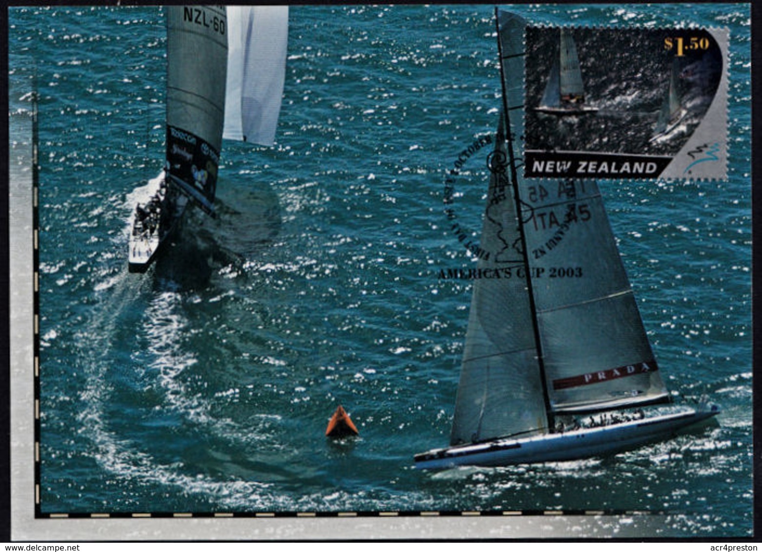 A1252 NEW ZEALAND 2003, SG 2539  $1.5 America's Cup.yachting, First Day Card - Covers & Documents