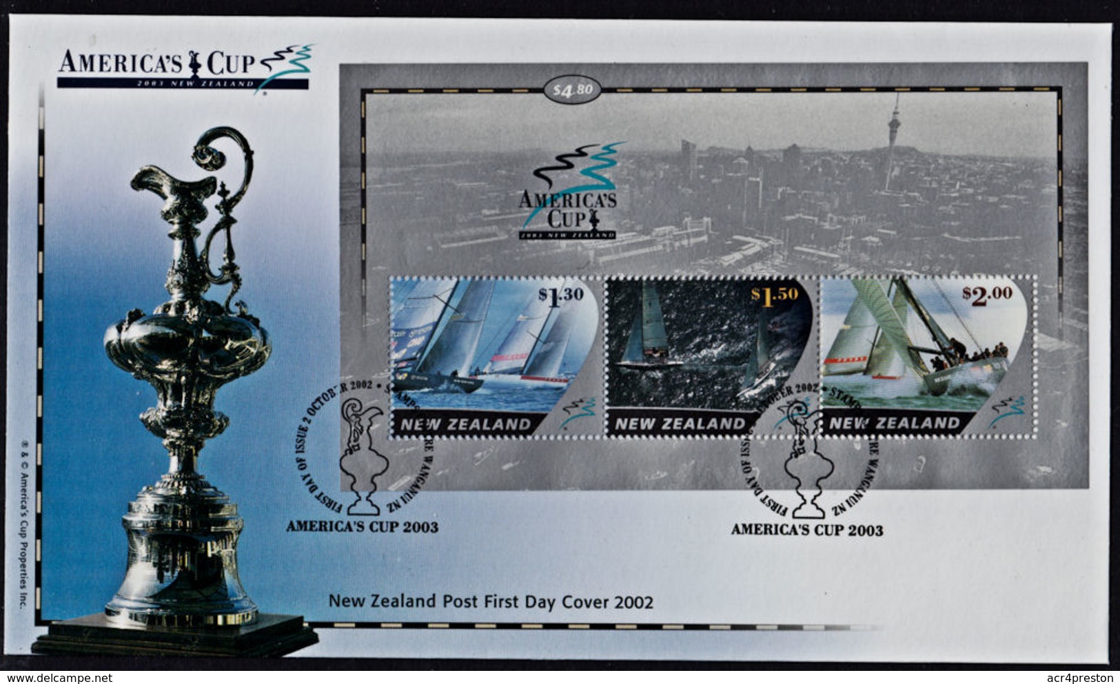 Cb5011 NEW ZEALAND 2002, SG MS2541 America's Cup 2003 (1st Series),  FDC - Lettres & Documents