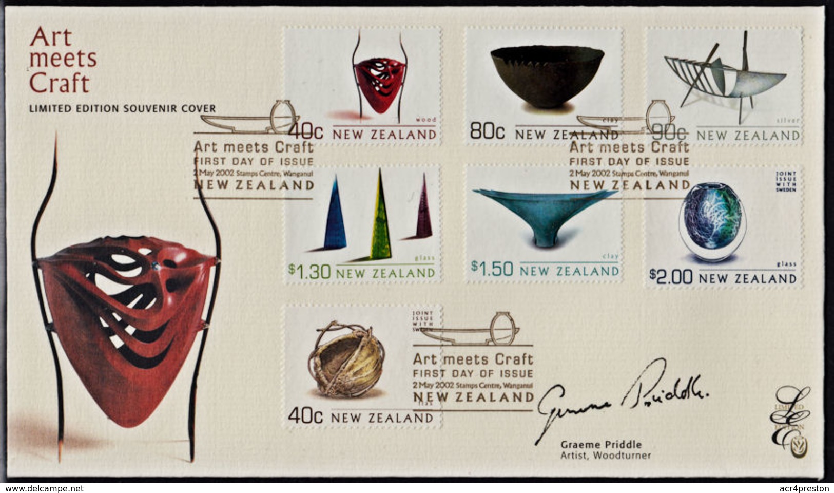 Ce0040 NEW ZEALAND 2002, SG 2491-7  Artistic Crafts,  Limited Edition Signed FDC - Cartas & Documentos