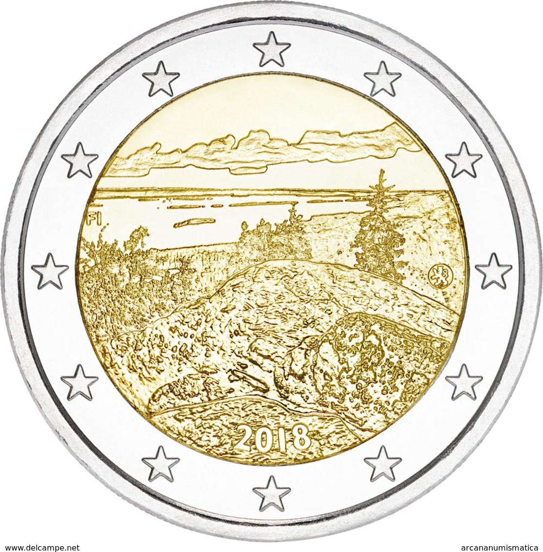 FINLANDIA  2€ 2.018  2018  Bimetálica "Paisaje Nacional Finlandés De Koli"  SC/UNC DL-12.266 - Finlandía