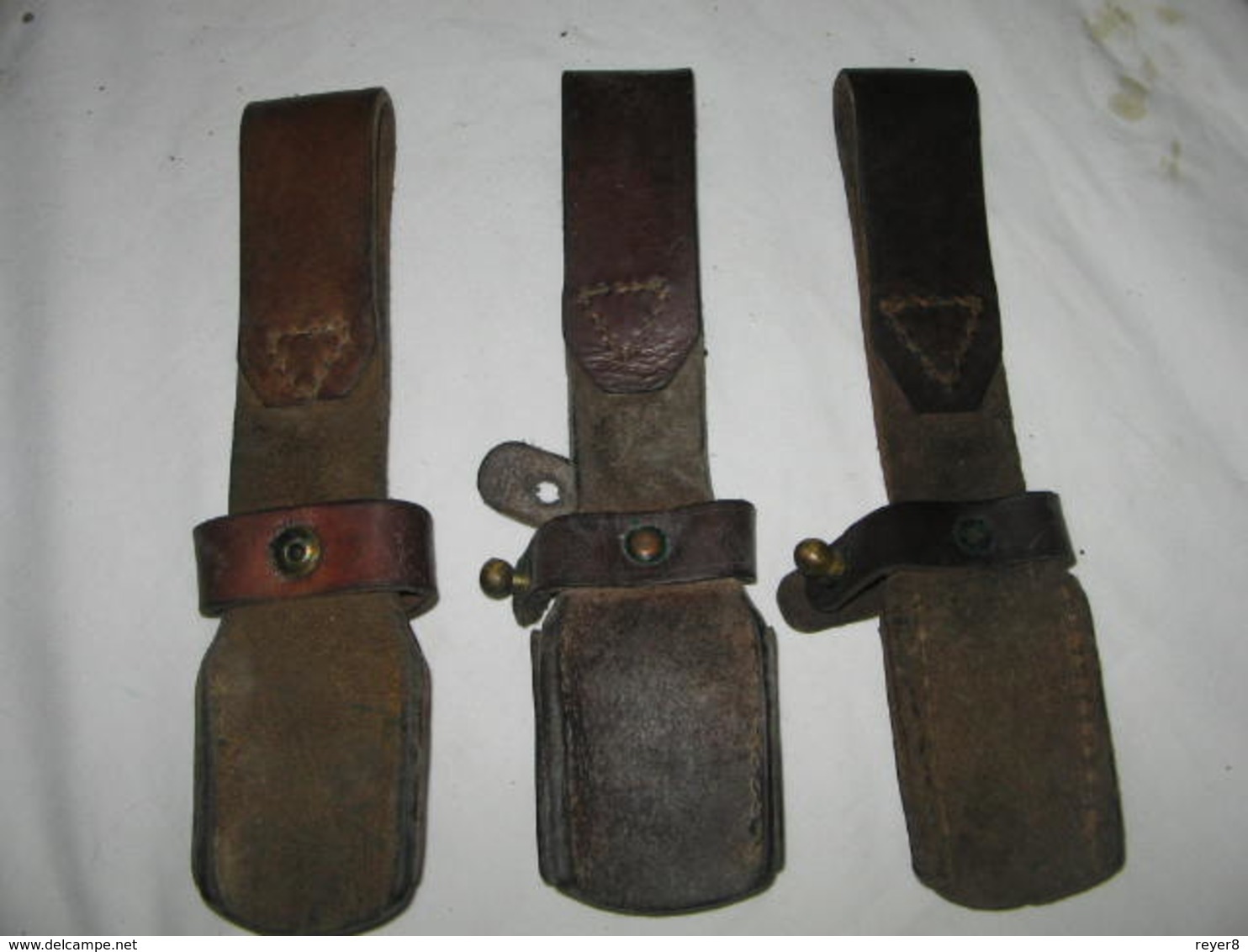 Lot 3x Porte Baïonnette En Cuir Pour Baïonnette Mauser,bayonet....Pas Delcampe Pay SVP ! - Armes Blanches