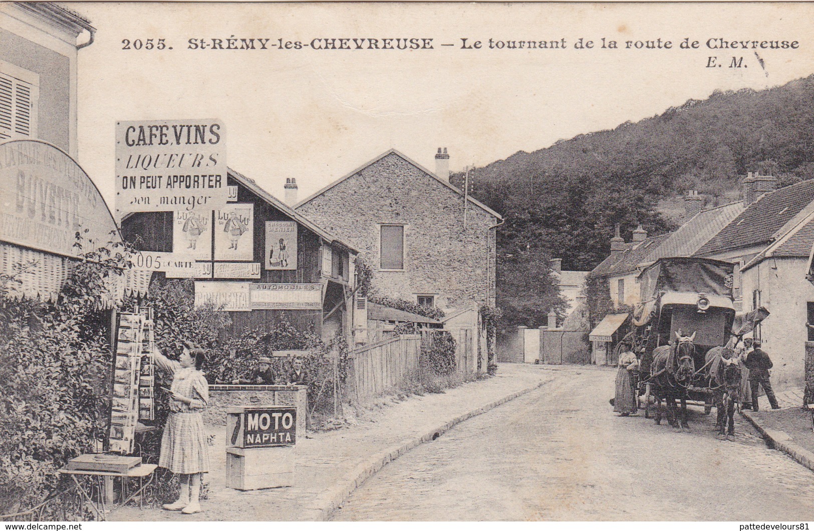 CPA (78) SAINT REMY Les CHEVREUSE Le Tournant De La Route De Chevreuse Buvette Marchand De Cartes Postales (2 Scans) - St.-Rémy-lès-Chevreuse