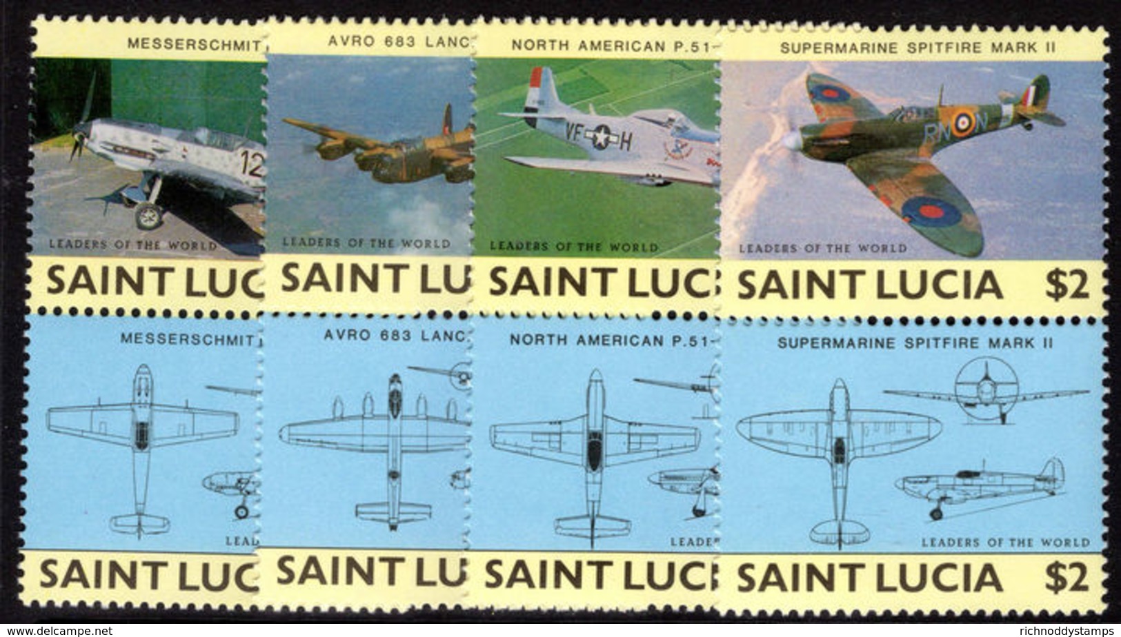 St Lucia 1985 Military Aircraft Unmounted Mint. - St.Lucia (1979-...)