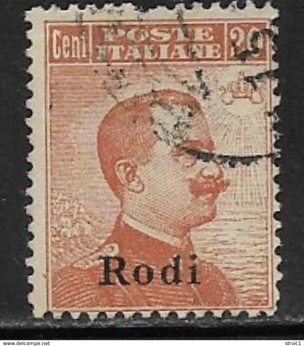 Italy Aegean Islands Rhodes Scott # 6 Used Watermarked Italy Stamp Overprinted, 1919, Short Perf - Aegean (Rodi)