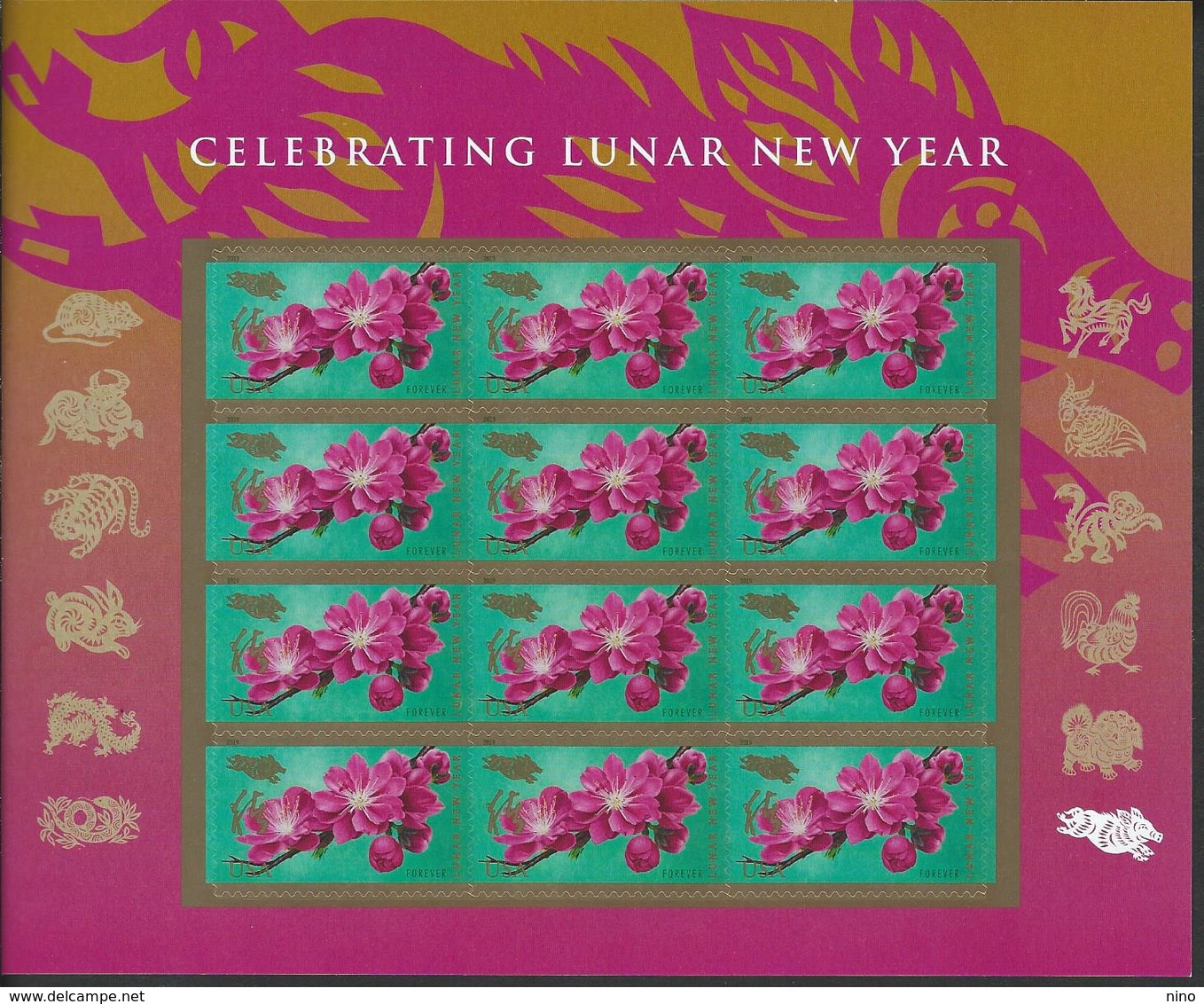 USA. Scott # 5340 MNH Sheet Of 12. Lunar Year Of The Boar  2019 - Sheets