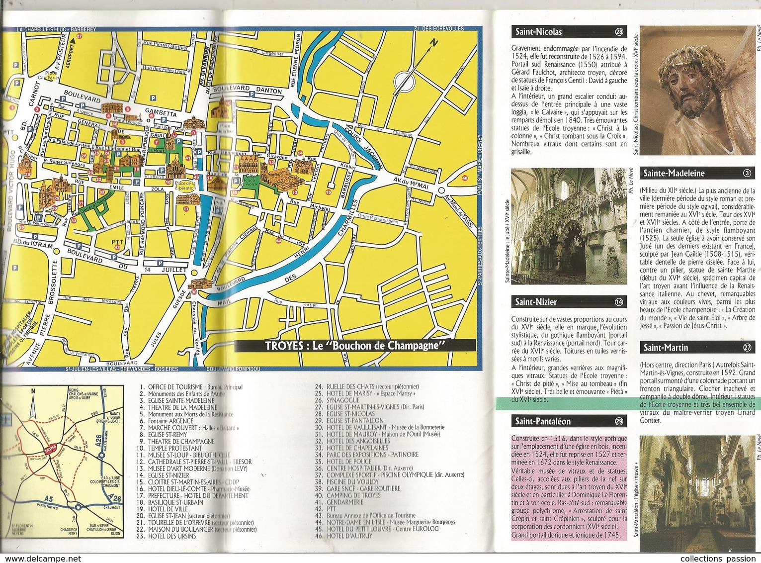 Dépliant Touristique , TROYES EN CHAMPAGNE, 12 Pages, Plan,photos , 2 Scans ,frais Fr 1.75 E - Dépliants Touristiques