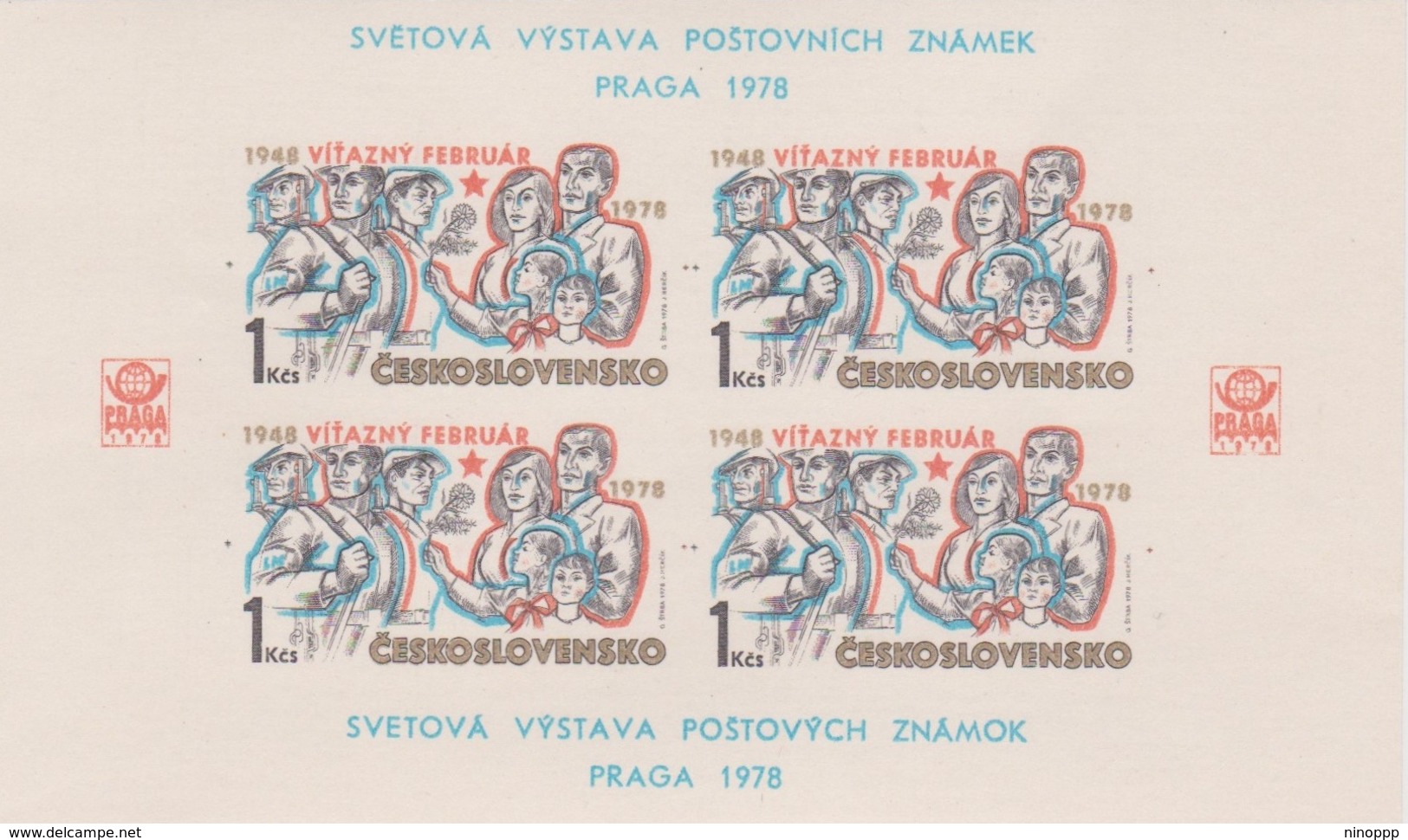 Czechoslovakia Scott 2157 1978 30th Anniversary Of Victory, Imperforated Sheetlet, Mint Never Hinged - Blocks & Sheetlets