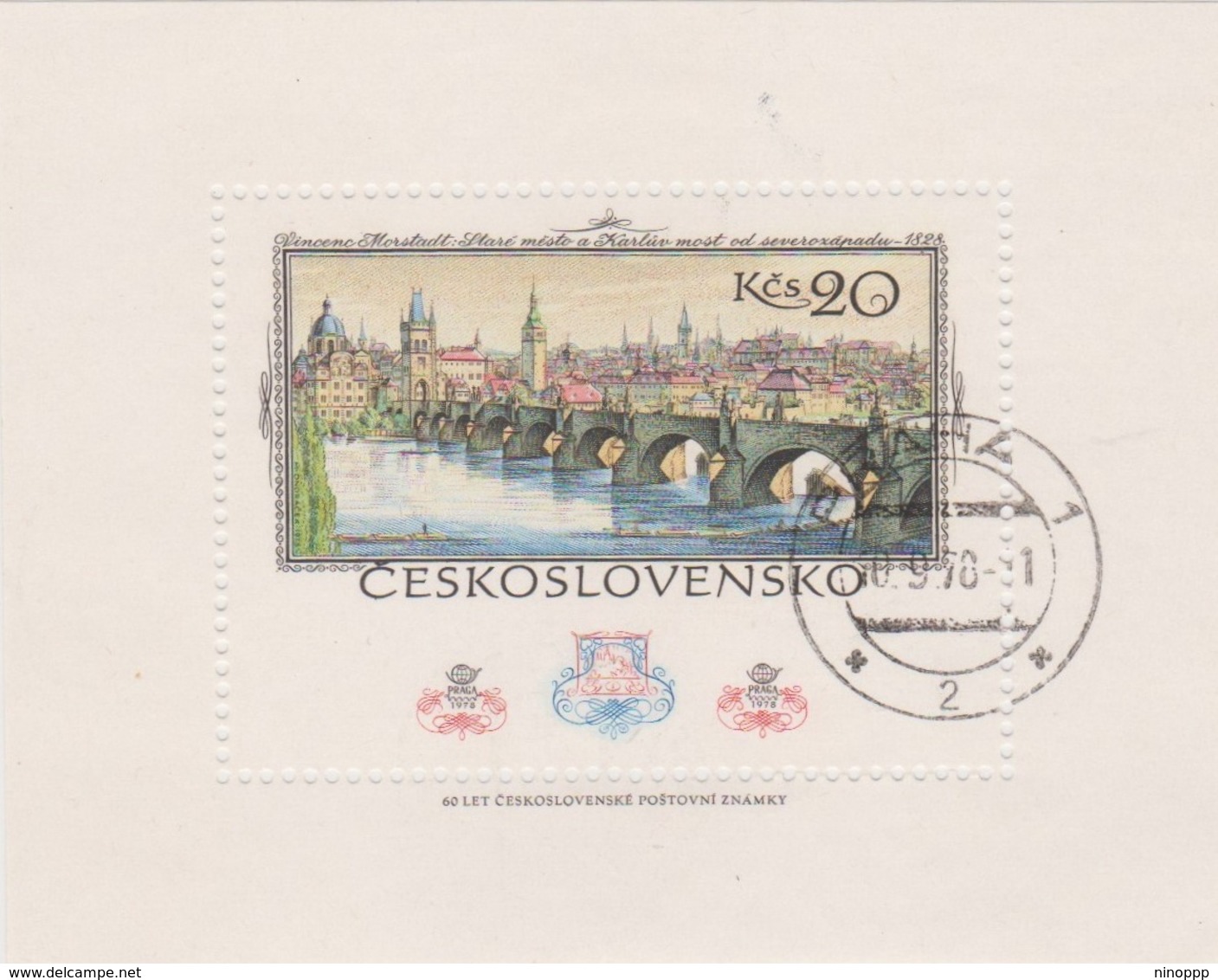 Czechoslovakia Scott 2196 1978 Praga International Stamp Expo, Souvenir Sheet, Used - Covers & Documents