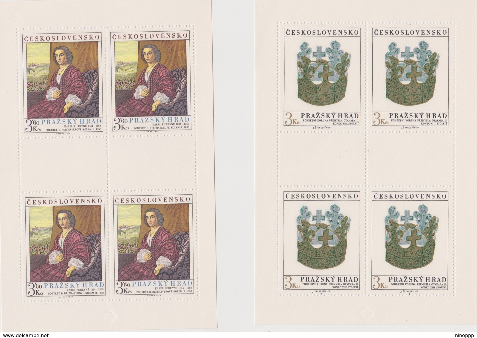 Czechoslovakia Scott 2238-2239 1979 Prague Castle Art, Sheetlets, Mint Never Hinged - Blocks & Sheetlets