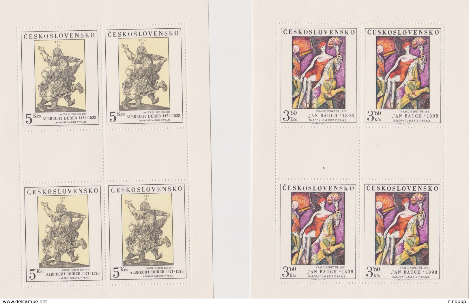 Czechoslovakia Scott 2265-2269 1979 Paintings, Sheetlets, Mint Never Hinged - Blocks & Sheetlets