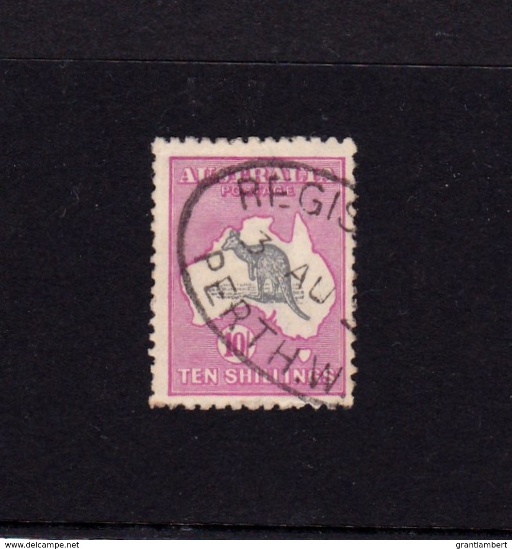 Australia 1917 Kangaroo 10/- Grey & Intense Aniline Pink 3rd Watermark Used - Ongebruikt