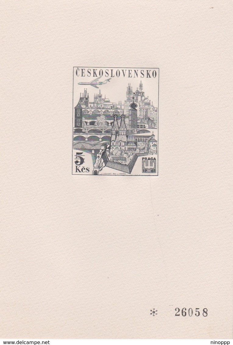 Czechoslovakia Scott C65 1968 Praga World Stamp Exhibition, 5k Proof, Mint Never Hinged - Neufs