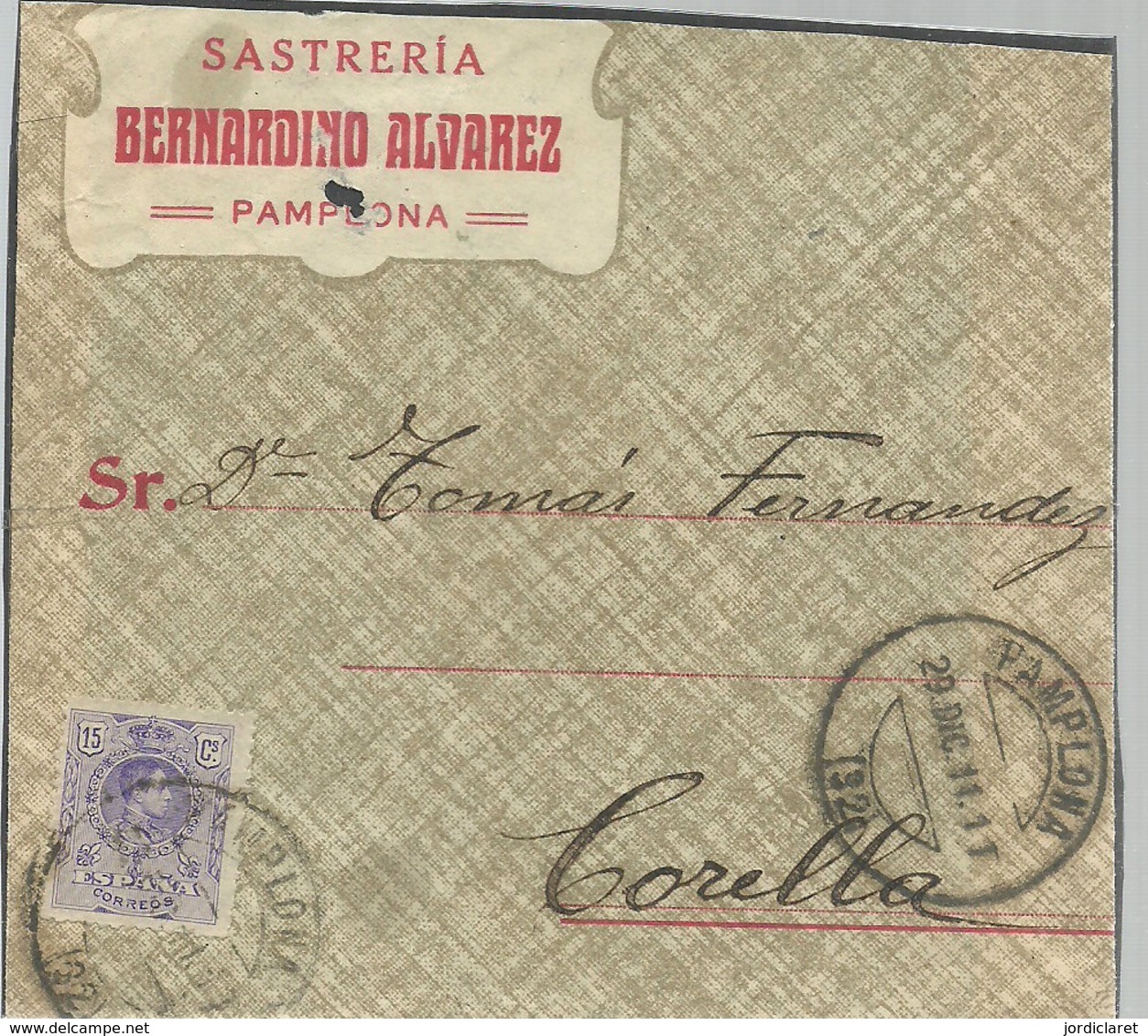 CARTA 1911 PAMPLONA   FRONTAL - Cartas & Documentos