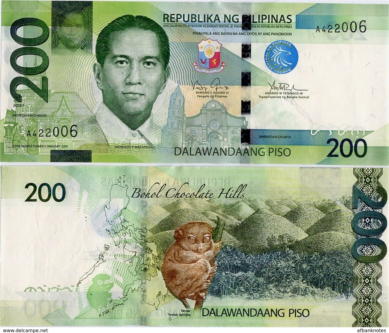 PHILIPPINES      200 Piso      P-209       2016F      UNC - Filippine