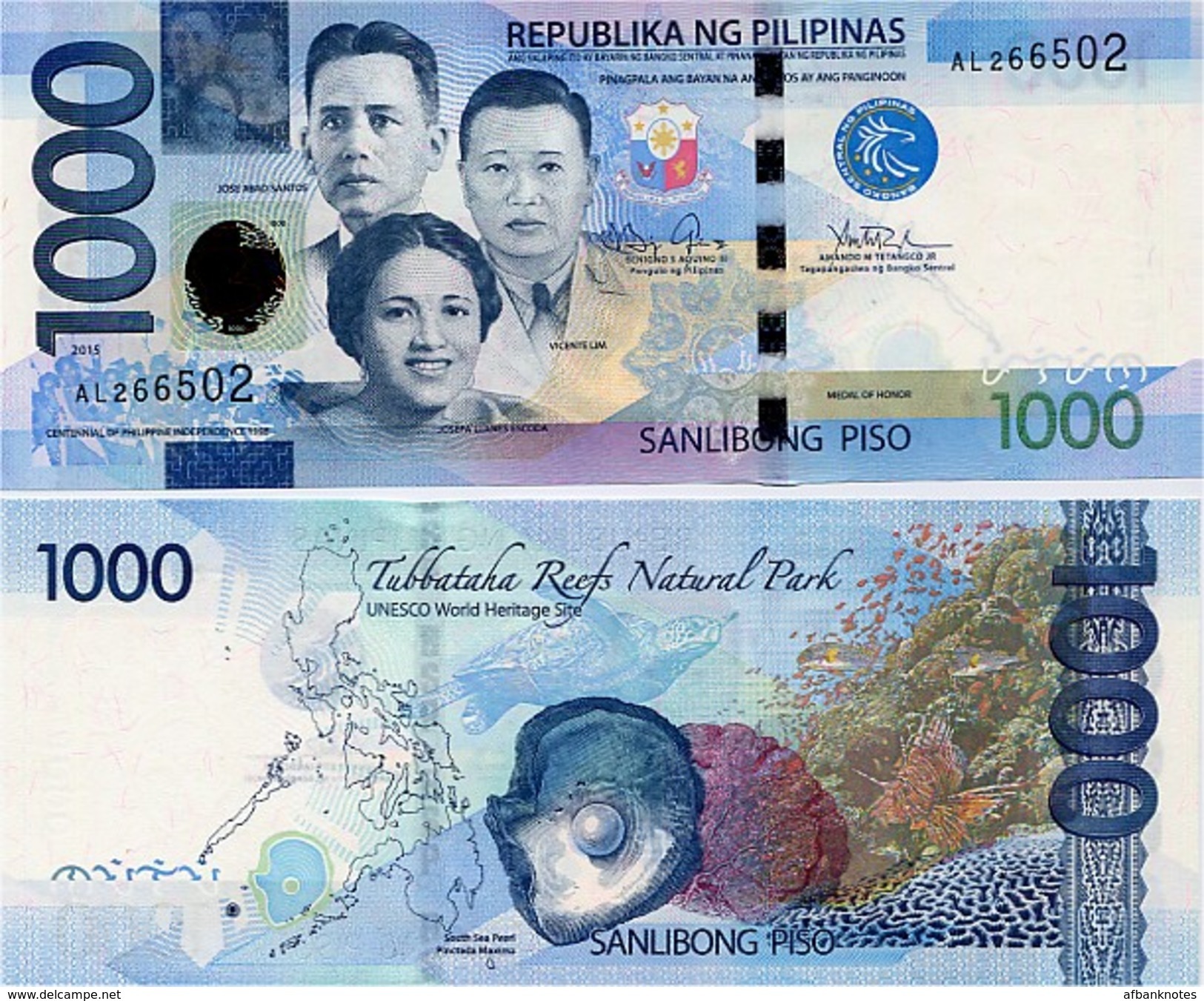 PHILIPPINES      1000 Piso      P-211a       2014      UNC - Filippine