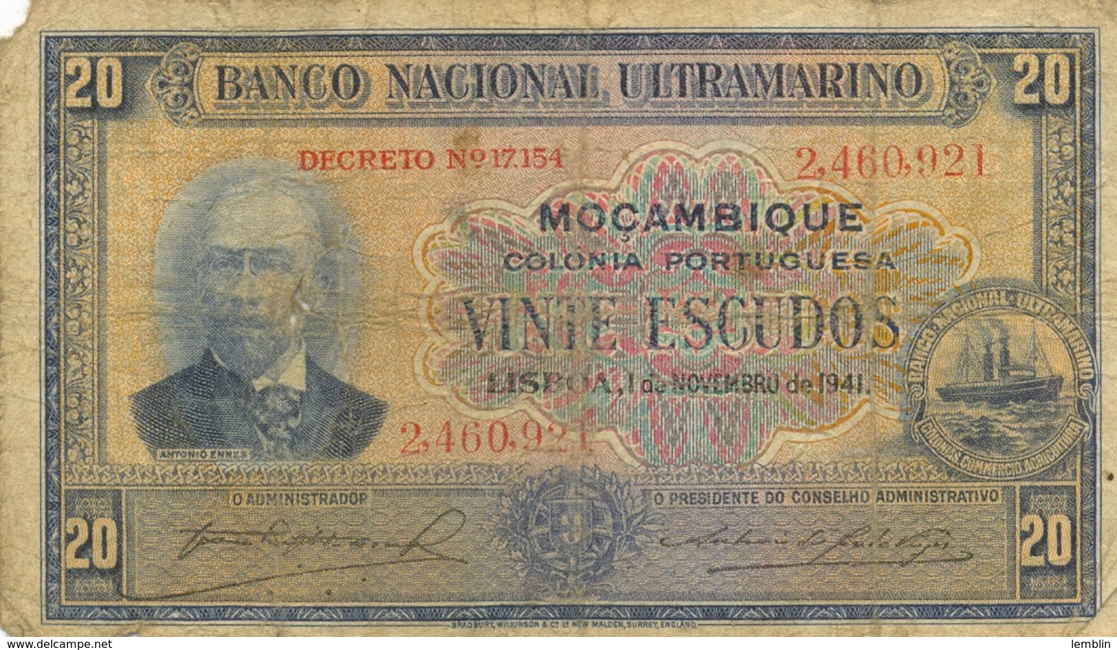 20 ESCUDOS 1941 - Mozambique