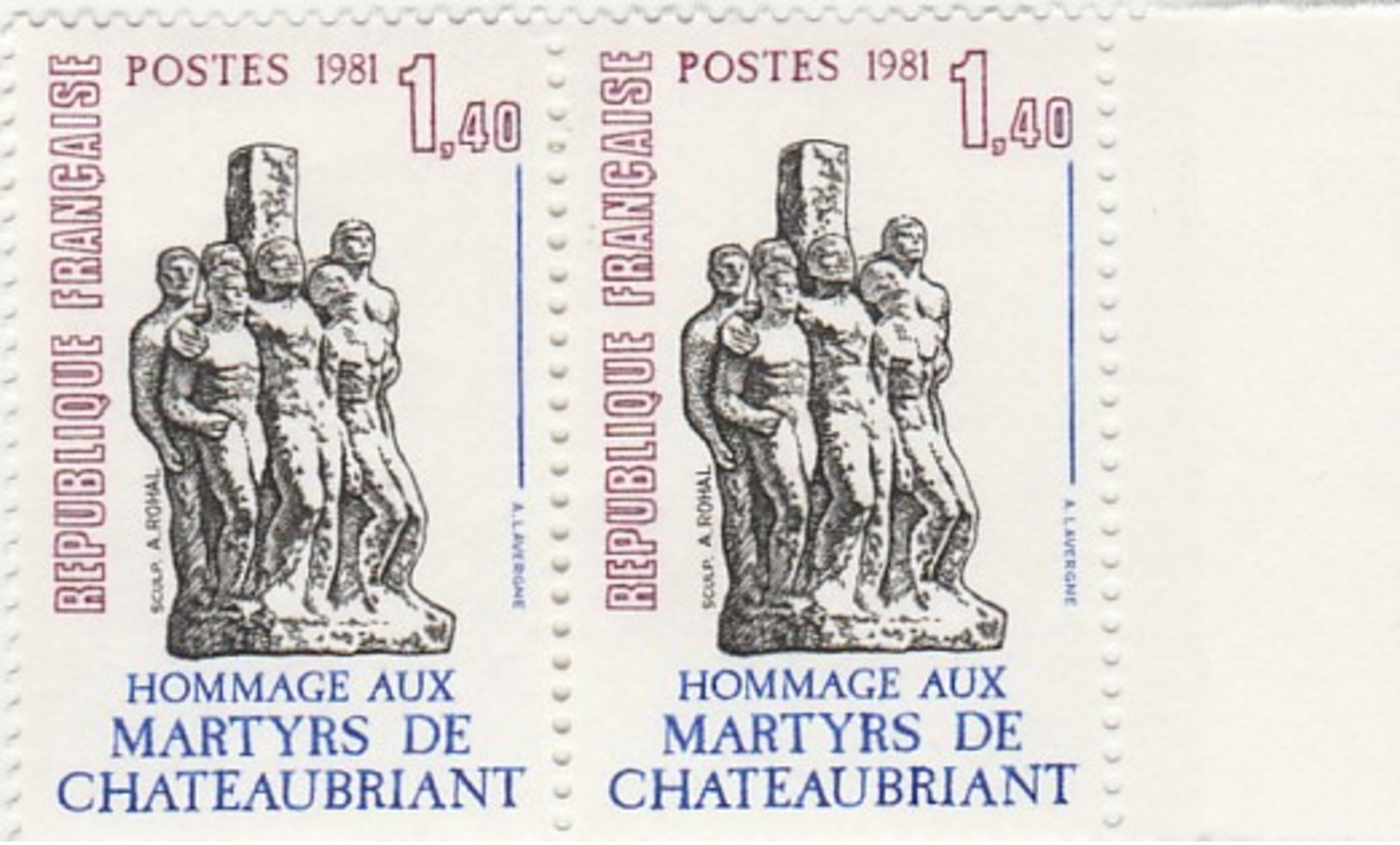 FRANCE 1981 N°2177** HOMMAGE AUX MARTYRS  LA PAIRE BDF - Ongebruikt