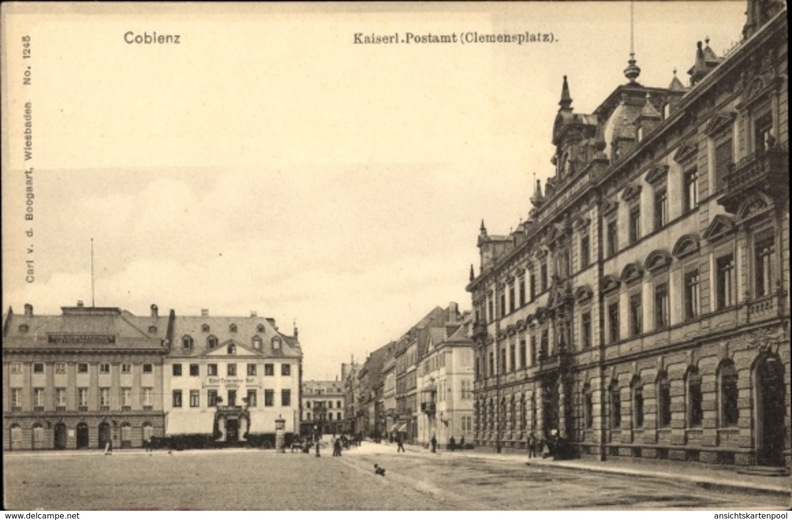 Cp Koblenz In Rheinland Pfalz, Kaiserliches Postamt, Clemensplatz, Straßenpartie, Stadttheater - Autres & Non Classés