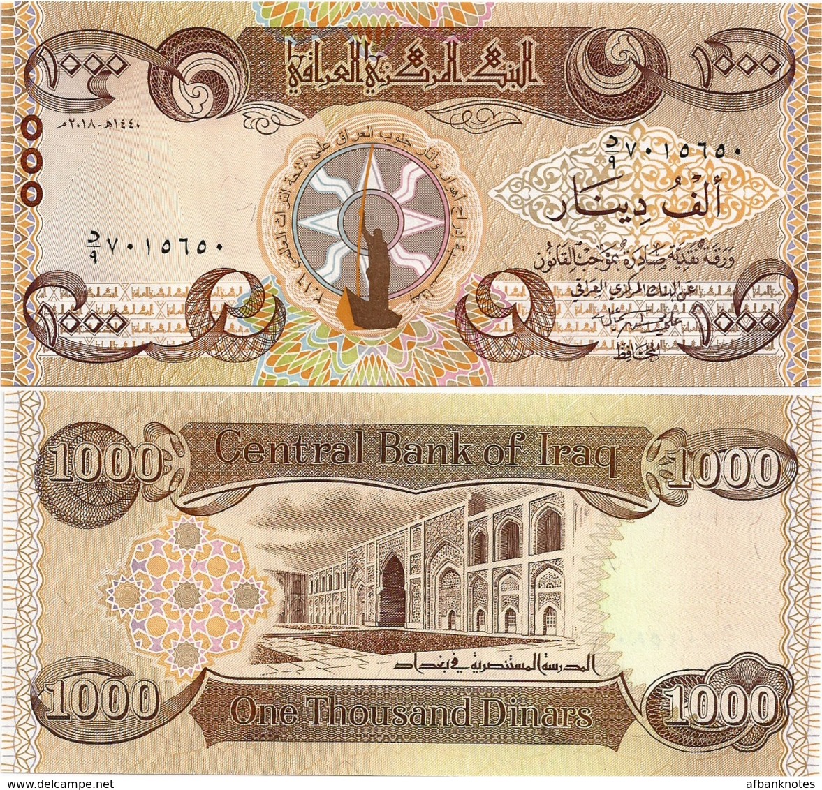 IRAQ       1000 Dinars      P-New       2018 / AH1440       UNC - Iraq