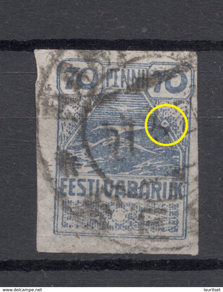 Estland Estonia 1919 Michel 11 E: 7 +  Plate Error Abart O - Estland