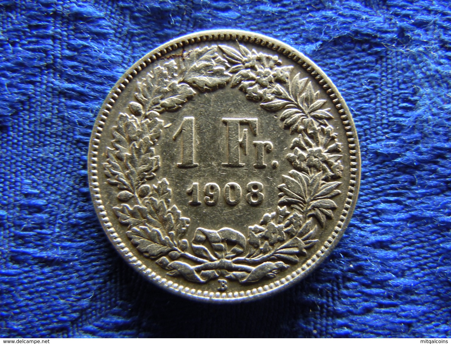 SWITZERLAND 1 FRANC 1908, KM24 Corroded - Sonstige & Ohne Zuordnung