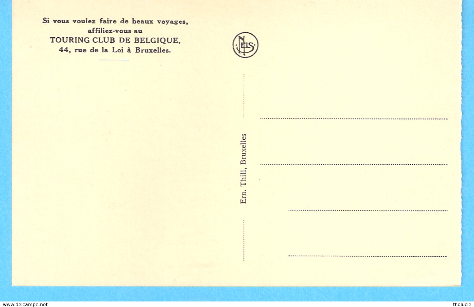 Publicité-Touring Club De Belgique-+/-1930-Onoz-Jemeppe-sur-Sambre-Le Château De Mielmont-Vallée De L'Orneau - Publicité
