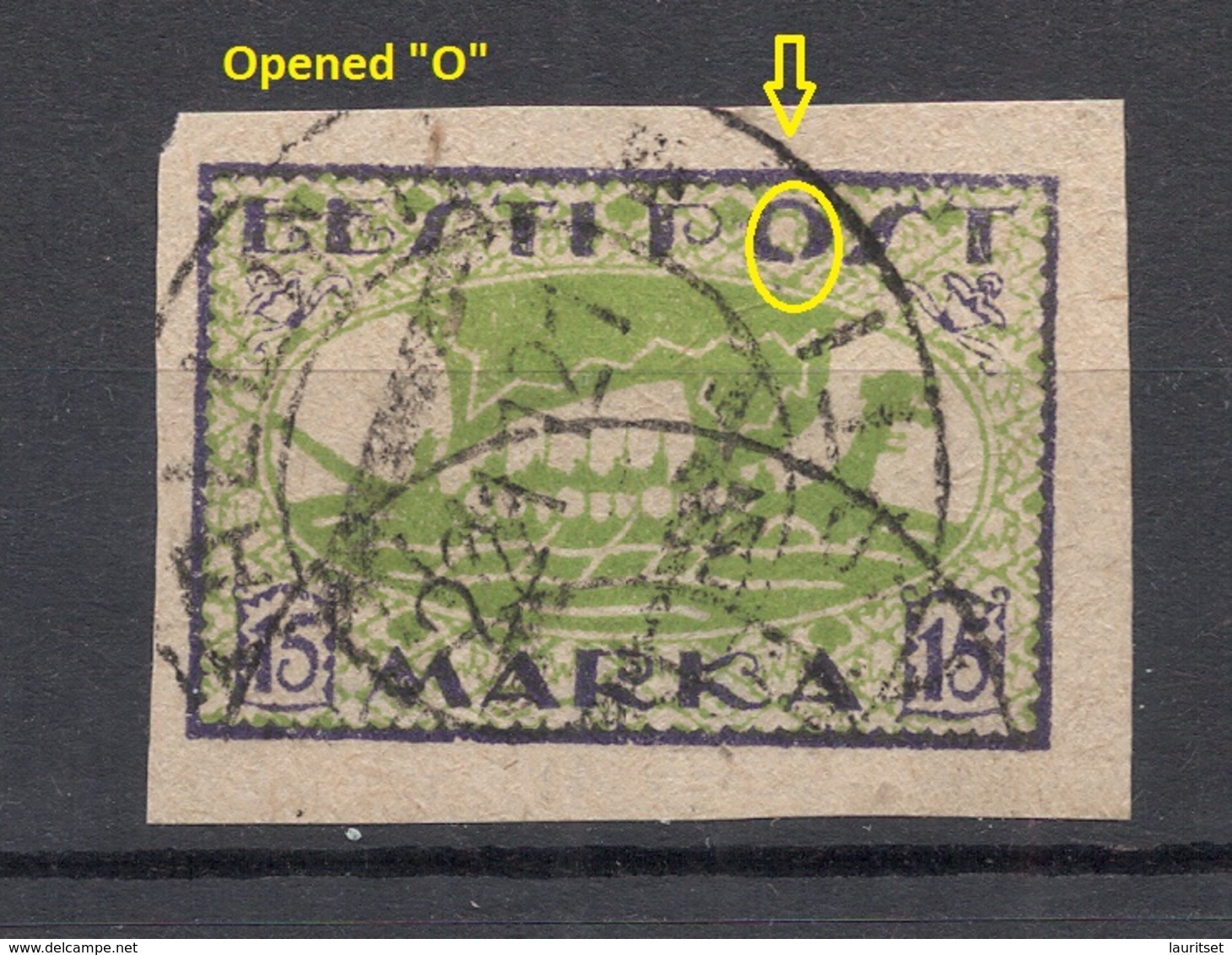 ESTLAND Estonia 1920 Michel 23 B ERROR Variety Abart = Opened "O" In Post O - Estonie