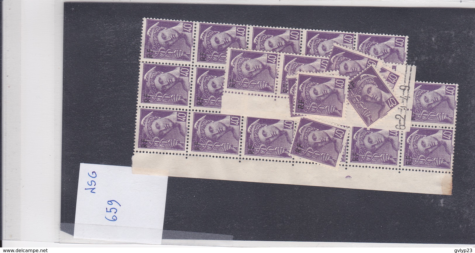 UN LOT DE 950 TIMBRES POUR GROSSISTE /TYPE MERCURE  SURCHARGé RF/NEUF**/NEUF*/NSG/ AU 1 1/10° DE LA COTE YVERT 2015