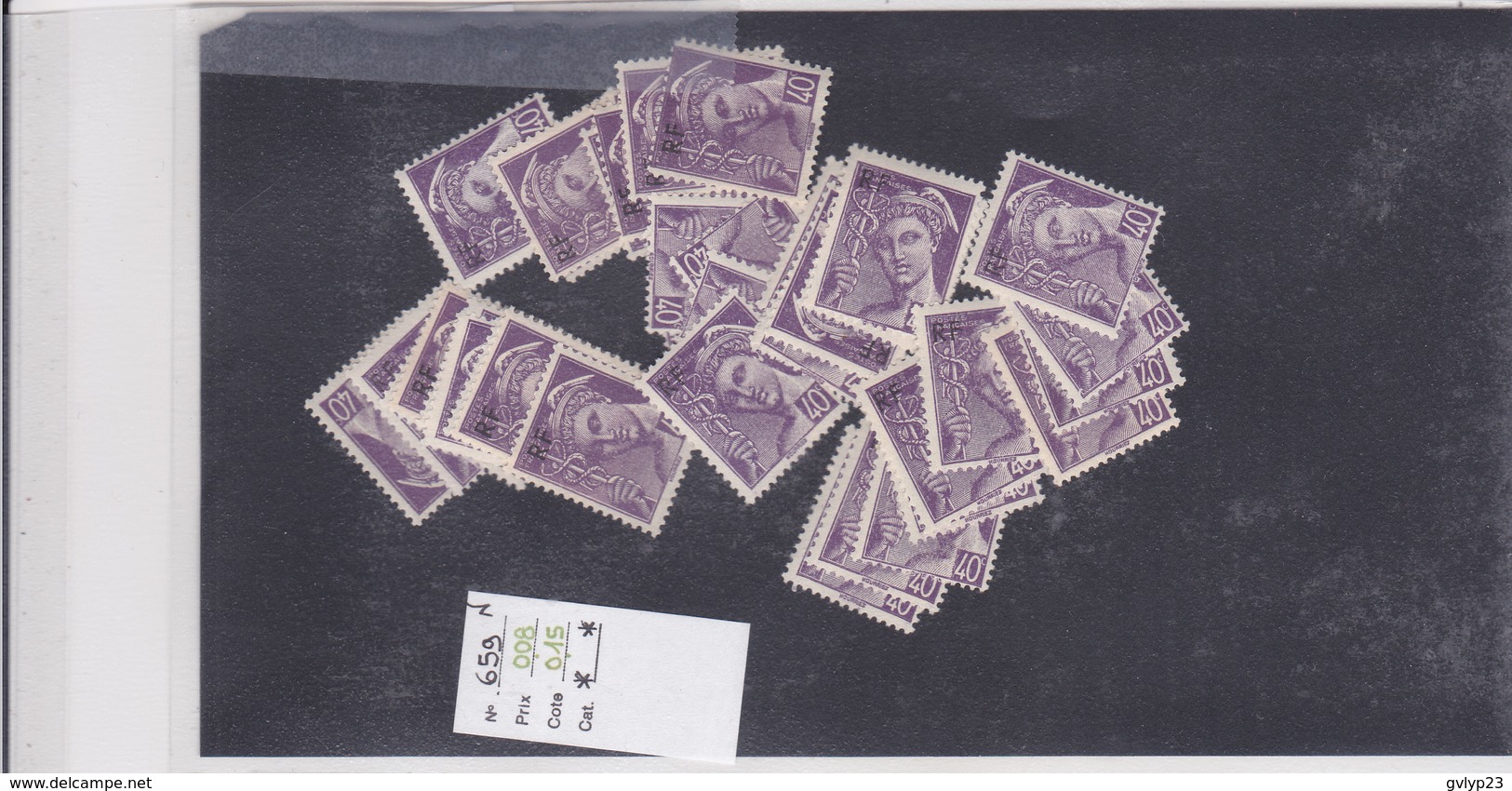 UN LOT DE 950 TIMBRES POUR GROSSISTE /TYPE MERCURE  SURCHARGé RF/NEUF**/NEUF*/NSG/ AU 1 1/10° DE LA COTE YVERT 2015