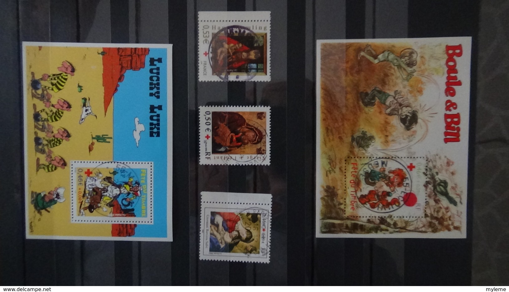 Bel Ensemble De Courriers, Blocs Et Timbres Croix Rouges Oblitérés De France Dont 1 N° 306 ** (1 Dent Un Peu Courte) !!! - Collections (en Albums)