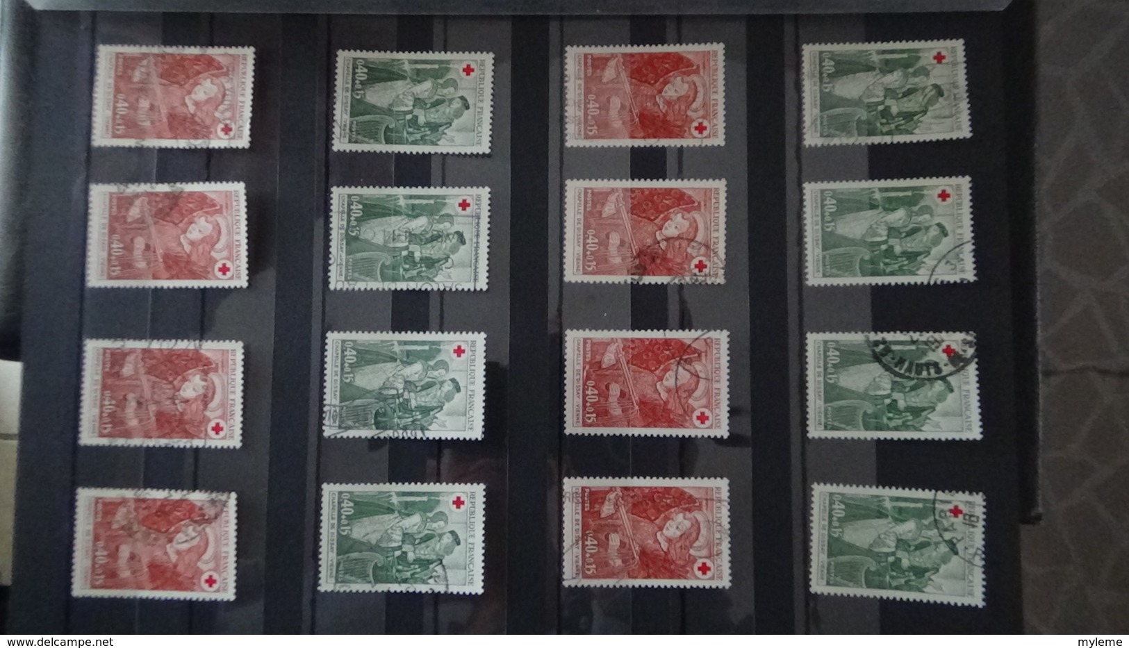 Bel ensemble de courriers, blocs et timbres croix rouges oblitérés de France dont 1 N° 306 ** (1 dent un peu courte) !!!