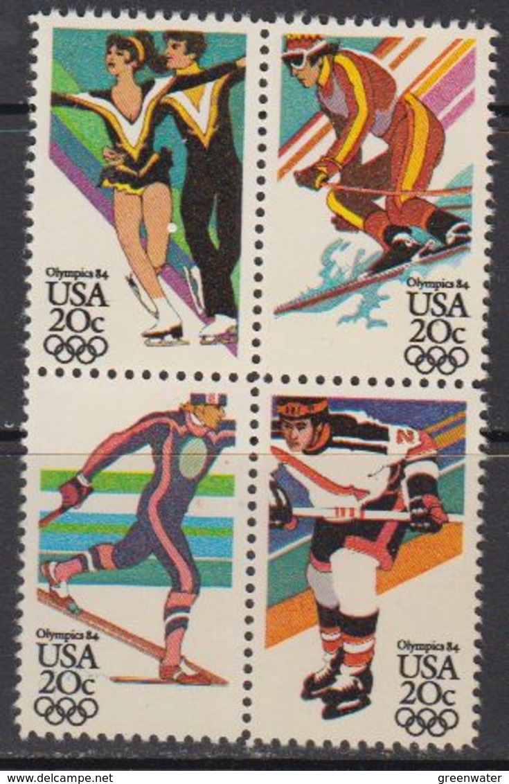 USA 1984 Olympic Wintergames 4v ** Mnh 41804A) - Ongebruikt