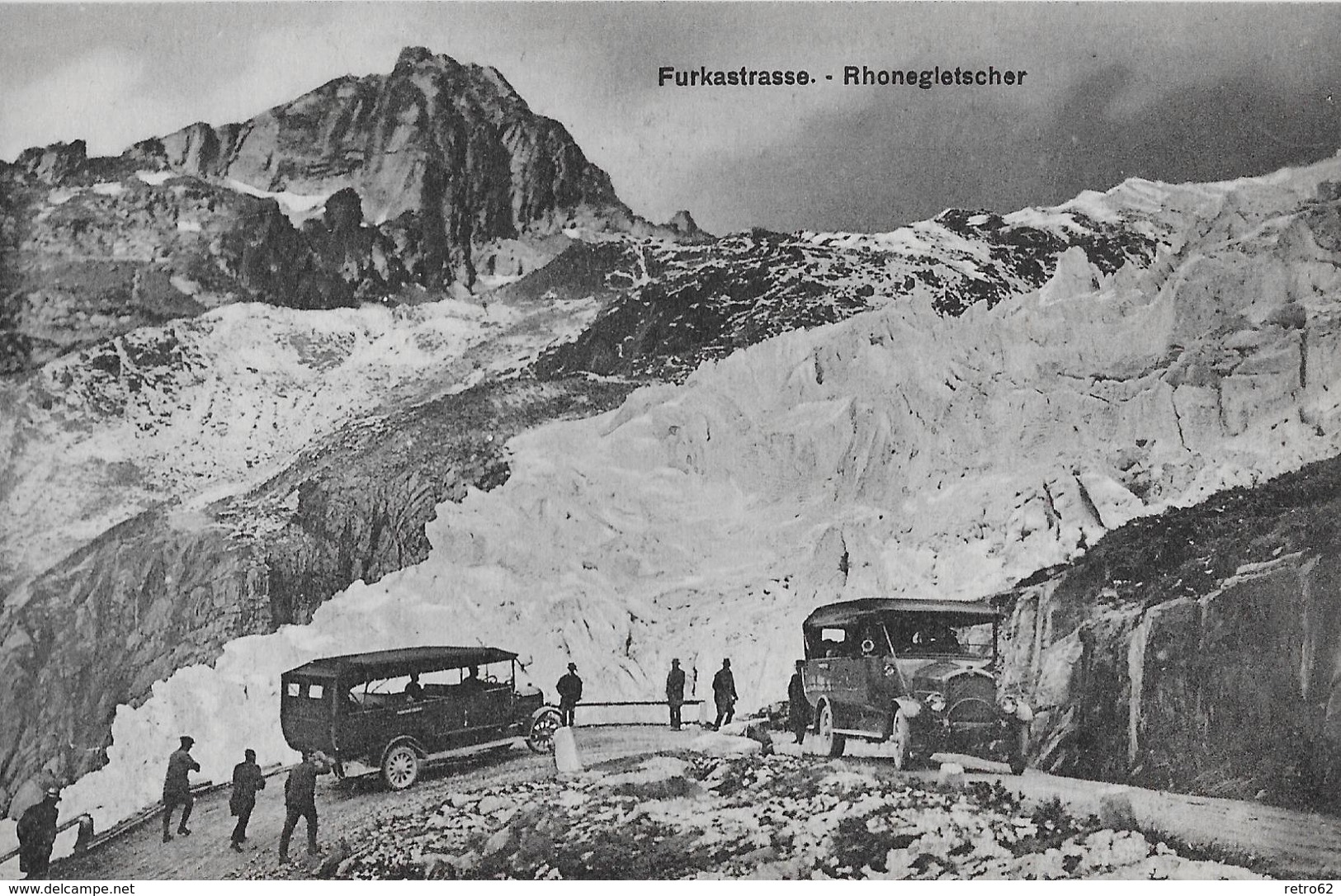 FURKASTRASSE BEIM RHONEGLETSCHER  → Alte, Offene Saurer Post-Auto Ca.1910 - Autres & Non Classés