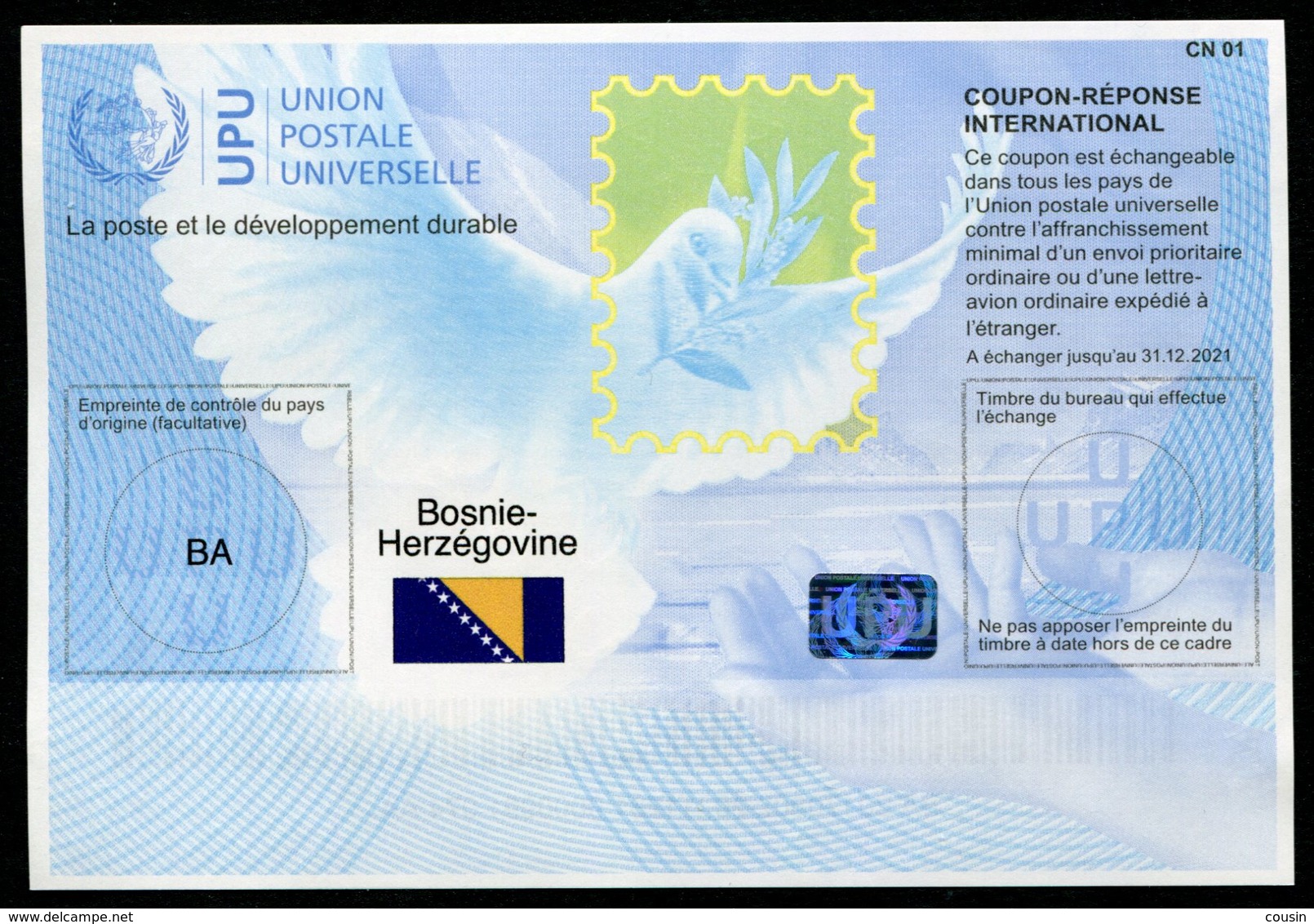 BOSNIE-HERZÉGOVINE  Coupon Réponse International / International Reply Coupon - Bosnie-Herzegovine