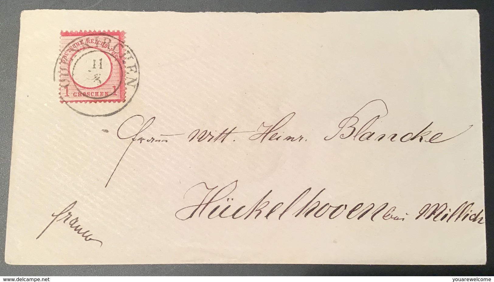 „ODENKIRCHEN“ Preussen NV Stempel (Rheinland, Düsseldorf, Gladbach) Brustschild Brief > Hückelhoven   ( Deutsches Reich - Briefe U. Dokumente