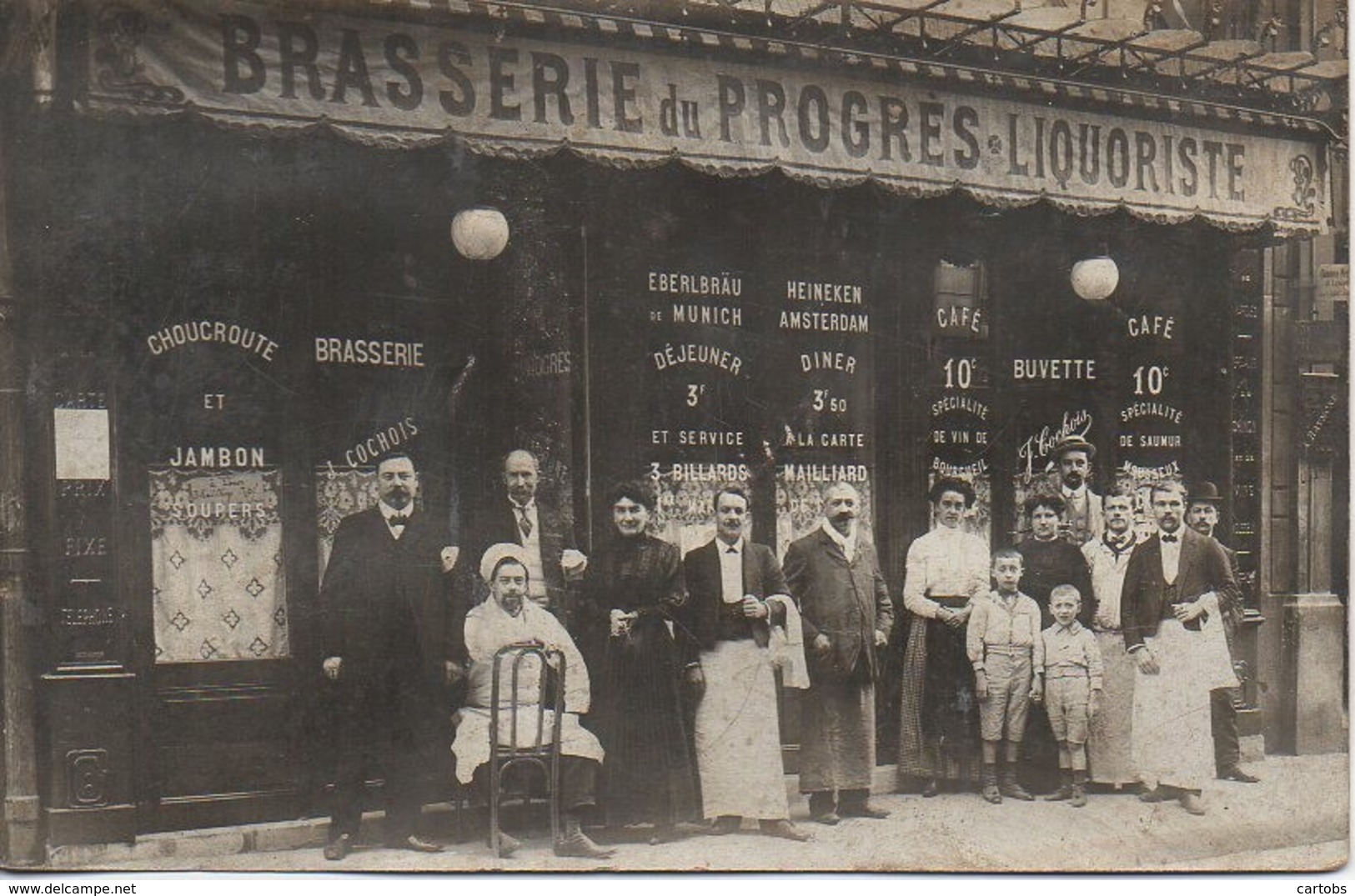 75 PARIS Xe Carte Photo De La Brasserie Du Progrès 51 Rue Des Petites Ecuries - Arrondissement: 10