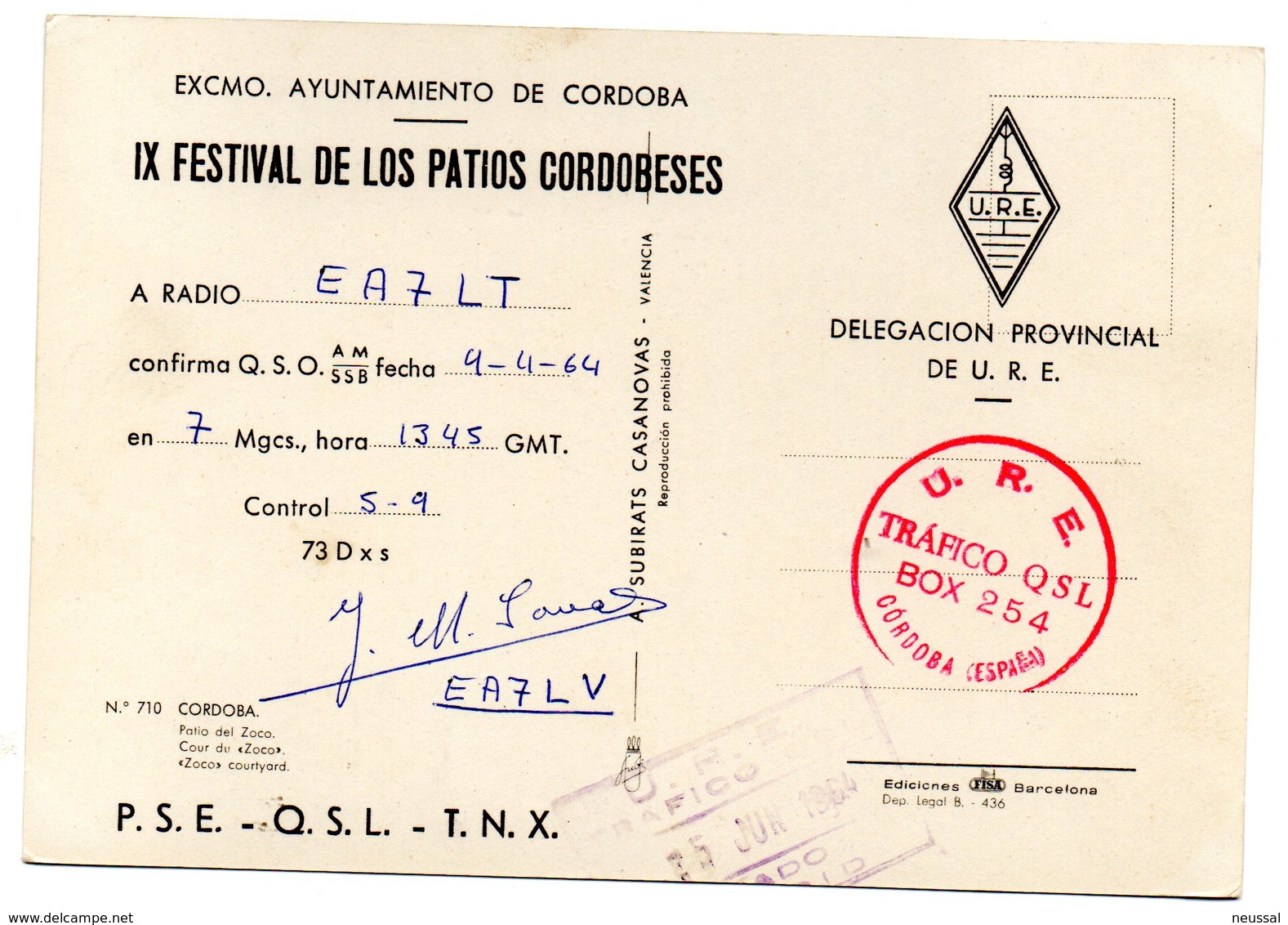 Tarjeta Postal De Cordoba Con Publicidad Festival De Los Patios Cordobeses. - Cartas & Documentos