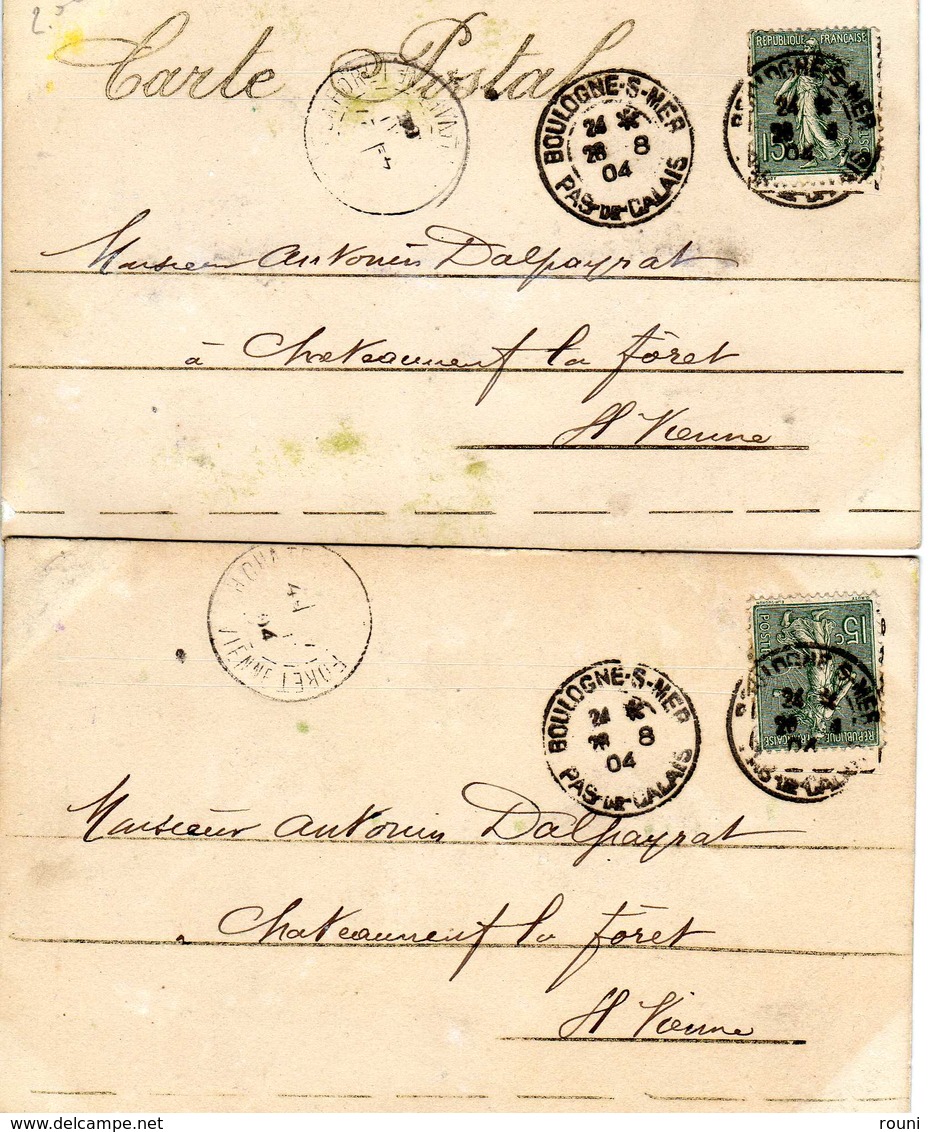 Lot De 2 CPA Peintes à La Main. - Boulogne Sur Mer