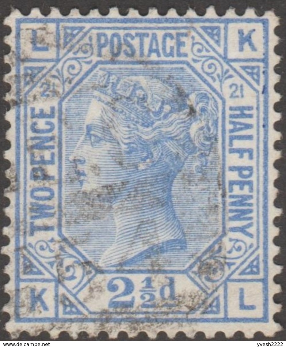 GB 1881 Y&T 62 SG 157 Michel 59. Victoria 2 1/2 P. Bleu, Filigrane Couronne. Planche 21. Lettres LK - Oblitérés