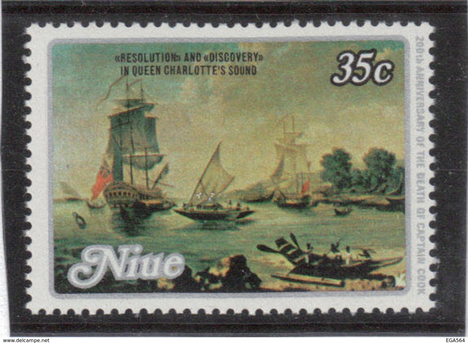 VV2 - NIUE PO244 ** MNH De 1979 - Portrait De COOK - RESOLUTION Et DISCOVERY ( Canal De La Reine Charlotte ) - Niue