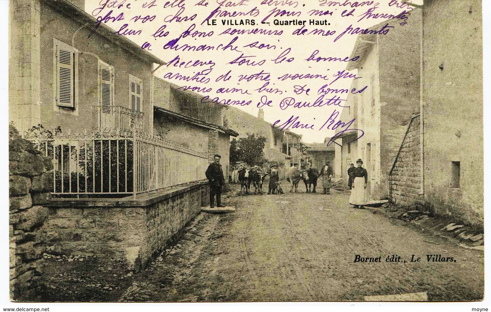 6504 -  Saone Et Loire -  LE VILLARS  :  Quartier Haut ,      Circulée 1910 - Andere & Zonder Classificatie