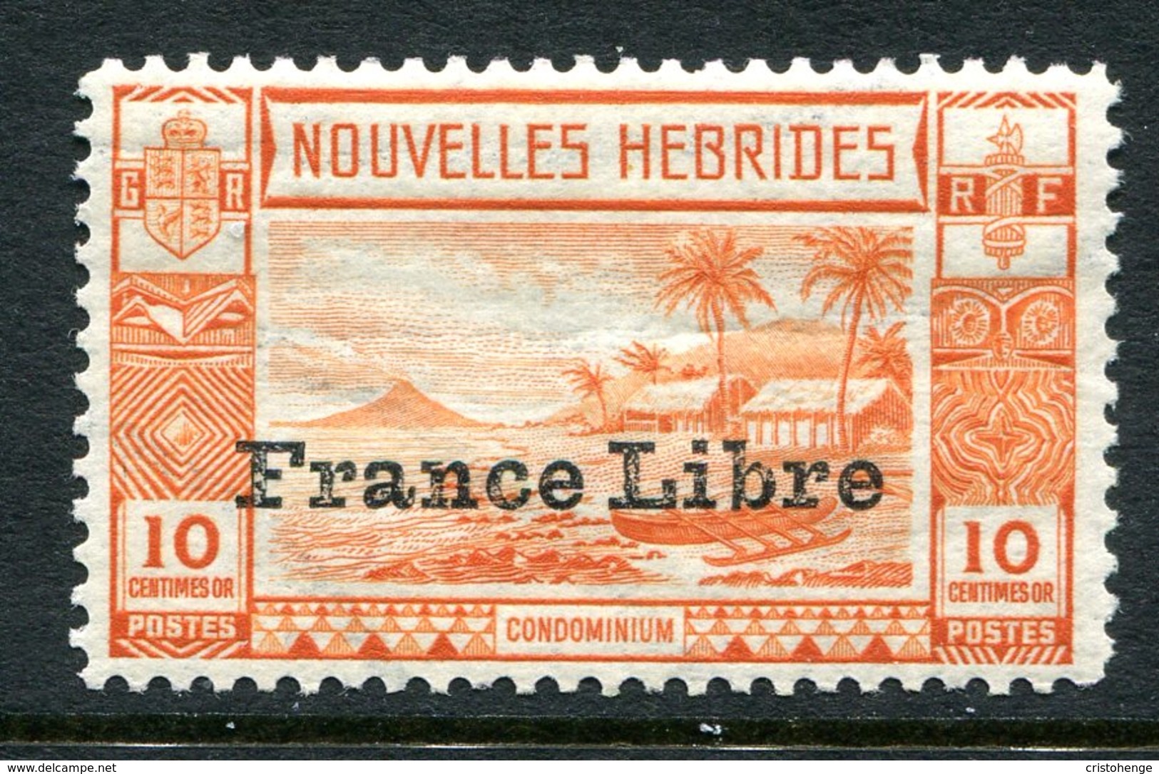 Nouvelles Hebrides 1941 Adherence To General De Gaulle - 10c Orange LHM (SG F66) - Unused Stamps