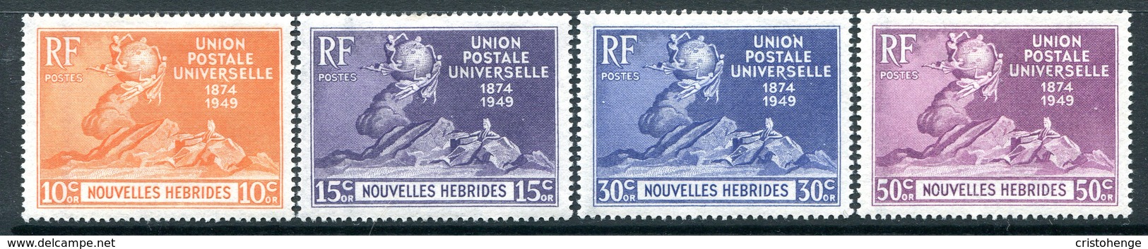 Nouvelles Hebrides 1949 75th Anniversary Of UPU Set HM (SG F77-F80) - Neufs