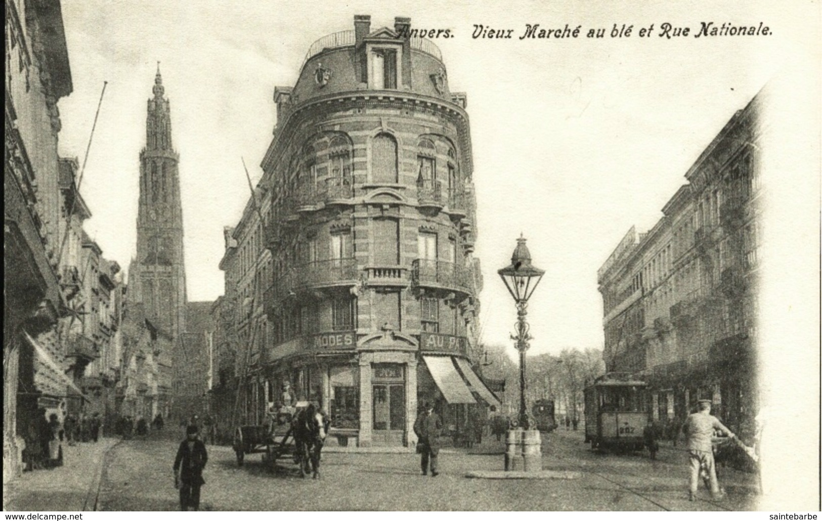 Anvers. Vieux Marché Au Blé Et Rue Nationale. Attelage. **** - Antwerpen